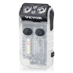 VEVOR Rechargeable Keychain Flashlight, Mini LED Flashlight with 13 Lighting Modes, Portable Pocket Flashlight with Clip, Magnetic Tail & 180° Rotati