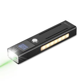 VEVOR EDC Flat Flashlight, 3-in-1 High Lumens LED Flashlight with Green Beam, IPX4 Waterproof Rechargeable Flash Light for Office Presentation, Hikin