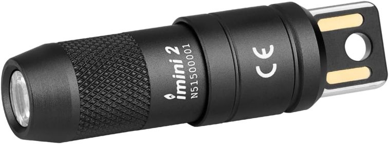 MINI 2 EDC Rechargeable Keychain Flashlight, 50 Lumens Compact and Portable Mini LED Keyring Lights with Built-in Battery Ideal for Everyday Carry an