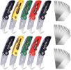10-Pack Heavy Duty Folding Box Cutter Set with 30 Replacement Blades, Professional Utility Razor Knife Bundle (Box Cutter Pro (10Pcs))