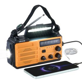 VEVOR Emergency Weather Radio, 8000mAh Battery, FM/AM/WB/NOAA Alert Solar Hand Crank Emergency Radio, Type-C Charging, USB Cable, SOS Alarm and Flash