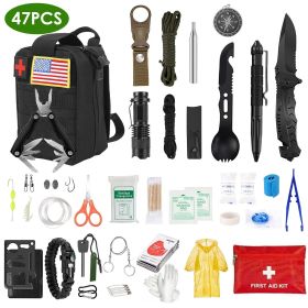 47Pcs Emergency Survival Kit Survival EDC Gear Equipment Tool medical firstaid