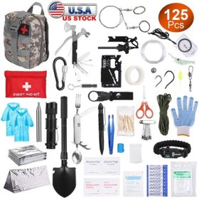 125 in 1 Survival Kits, Gifts for Men, Professional Survival Gear Equipment Tools First Aid Supplies for SOS Emergency Tactical Hiking Hunting Disast