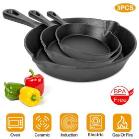 3 Skillet Bundle 6 inches and 8 inches with 10 inch Set of 3 Cast Iron Frying Pans Non-Stick Oven Safe Cookware Heat-Resistant Frying Pan--No shipmen