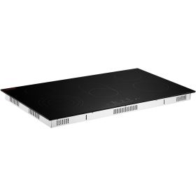 VEVOR Electric Cooktop, 36 inch 5 Burners Built-in Electric Stove Top, 8600W Ceramic Top Radiant Cooktop with Glass Panel, Touch Control, Timer, Chil