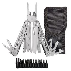 Heavy Duty Multitool | Military Grade Stainless Steel Frame;  Deep Profile Blade;  First Aid Scissors;  Sturdy Pliers;  Cord Cutter;  18 Locking Tool