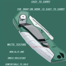 2pcs Utility Knife Set: Retractable Cutter (5 Blades) Folding Utility Knife PTR Plastic Handle Safety Lock Built-in Blade Storage (3 Blades) SK5 Shar