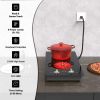 Electric Radiant Cooktop Built-in 2 Burners 12 inch Electric Stove Top Knob Control 2100W 110V Kids Lock & Timer Hot Surface Indicator Overheat Prote