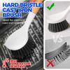 3 Pack Dish Brush Set with Bamboo Handle, Kitchen Brushes for Cleaning Pot, Sink and Stove, Skillet Scrubber with Tough Bristles for Cast Iron Grill