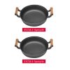 WANGYUANJI 13"Pancake Griddle with Wooden Handle, Cast Iron Skillet, Uncoated Pan for Home, Thickened Non-Stick Skillet, Multi-Purpose Skillet with W
