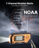 VEVOR Emergency Weather Radio, 2000mAh Battery, FM/AM/WB/NOAA Alert Solar Hand Crank Emergency Radio, with USB Charging Cable, SOS Alarm and Flashlig