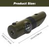ABS 7 In 1 Multifunctional Survival Whistle With LED Light; Compass; Thermometer; Magnifying Glass; Mirror; Suitable For Camping; Hiking; Outdoor Ess