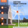 VEVOR 500W Wind Turbine Generator, 12V Wind Turbine Kit, 5-Blade Wind Power Generator with MPPT Controller, Adjustable Windward Direction & 2.5m/s St