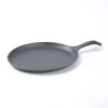HAWOK Cast Iron Fajita Plate Sizzler Pan Set with Bamboo Tray and Handle Holder, Set of 12, Pre-seasoned Cast Iron Skillet with Bamboo Base and Handl