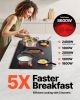 VEVOR Electric Cooktop, 36 inch 5 Burners Built-in Electric Stove Top, 8600W Ceramic Top Radiant Cooktop with Glass Panel, Touch Control, Timer, Chil
