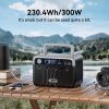 Flashfish 230.4Wh LiFePO4 300W (Peak 600W) Solar generator AC Outlets Portable Power Station,Power Bank, Battery Backup for Hurricane Emergency/Outdo