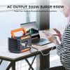 300W Portable Power Station, 230.88Wh /62400mAh Solar Generator, Regulated DC Output Backup Battery with AC Outlet, LED Light Power Station for CPAP