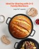 VEVOR Cast Iron Dutch Oven, 2-in-1 Pre-Seasoned Pot with Skillet Lid, 5QT Cookware Pan with Proofing Basket, Bread Baking Accessories, Bread-Oven Com
