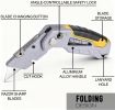 10-Pack Heavy Duty Folding Box Cutter Set with 30 Replacement Blades, Professional Utility Razor Knife Bundle (Box Cutter Plus Max (10Pcs))