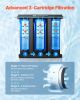 VEVOR RV Water Filtration System, 3-Cartridge Water Filter System for Campers, Remove Sediments, Chlorine, Bad Tastes, Odors, and Most Contaminants