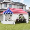 22.3 x 16.4 ft Heavy Duty Party Tent, Outdoot Canopy Tent with 2 Doors and 6 Windows, American Flag