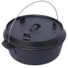 Pre-Seasoned Cast Iron Dutch Oven With Skillet Lid, Outdoor Camping Deep Pot for Camping Fireplace Cooking BBQ Baking Campfire, With Iron Pot Rack, 1