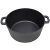 3 in 1 Pre-Seasoned Cast Iron Dutch Oven, Outdoor Camping Deep Pot, 5 Quart. Cover As A Skillet with Ribbed Bottom Design. With 1PC Iron Pot Rack, 1P