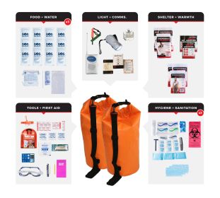 3 Person Essential Survival Kit (Option: Dry Bag)