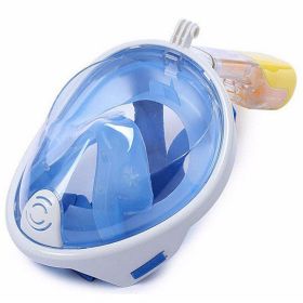 Full Face Snorkel Mask with Optional HD 1080P Action Sports Camera (Mask Color: Blue, Option: Mask Only)